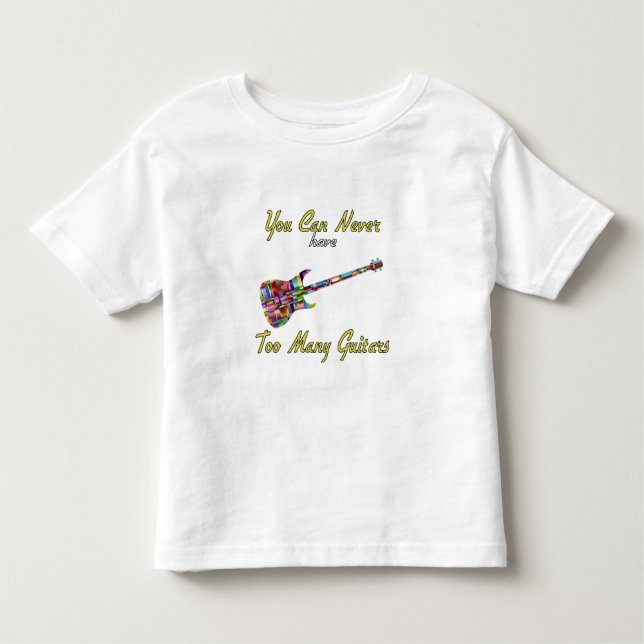 Camiseta Você Nunca Pode Ter Muitas Guitarras - Coloridas (Frente)
