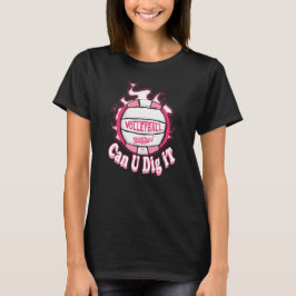 Camiseta Você Pode Fazê-Lo De Voleibol Rosa?