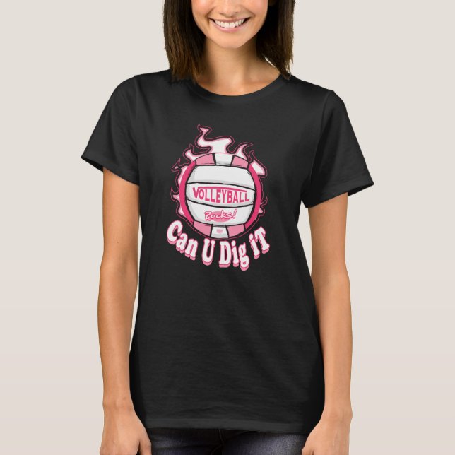 Camiseta Você Pode Fazê-Lo De Voleibol Rosa? (Frente)