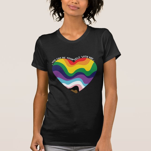 Camiseta Você Pode Ser Você Mesmo Comigo LGBT Transgênero G (Frente)