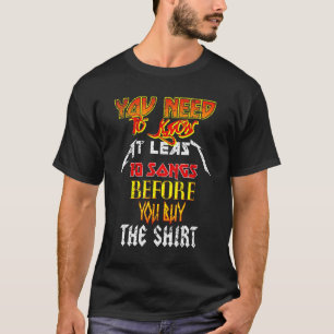 Camiseta Você Precisa Conhecer 10 Músicas da Banda de Rock
