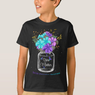 Camiseta Você Prevenções de Suicídio Flor Rosto Roxo Suport