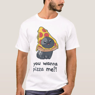 Camiseta Você quer me Pizza comida de memes de gatos