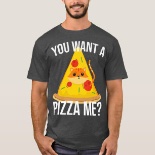 Camiseta Você quer me Pizza comida de memes de gatos