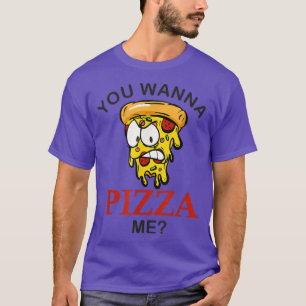 Camiseta Você Quer Pizza Me Pizza Louca Pizza Engraçada Par