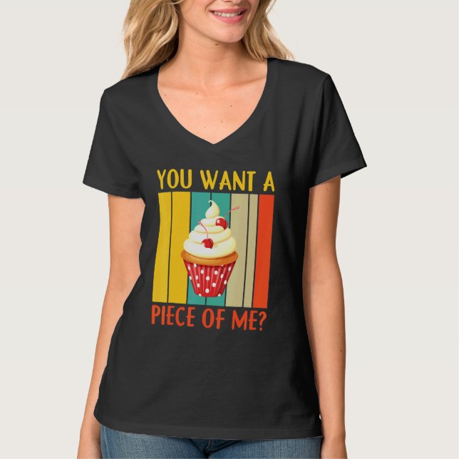 Camiseta Você Quer Um Cupcake De Cookies De Chef Da Minha P (Frente)