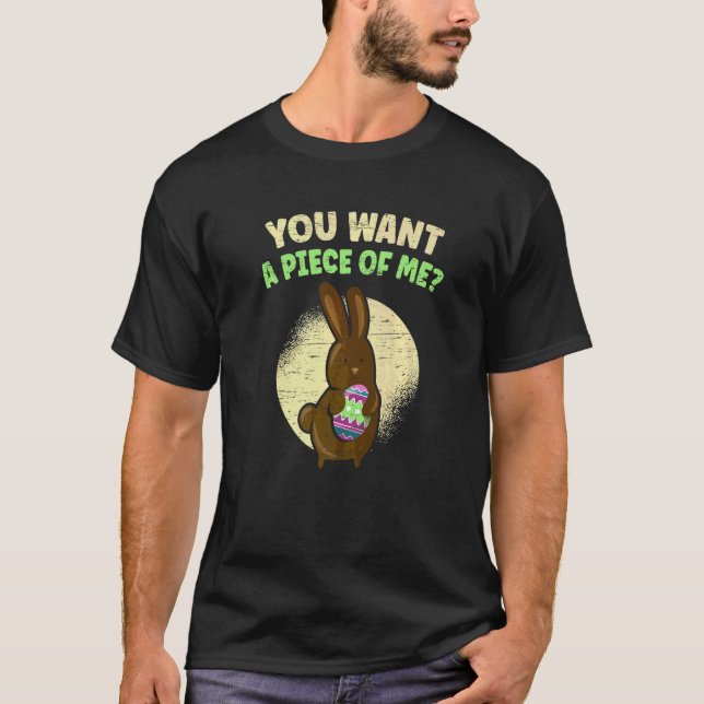 Camiseta Você Quer Um Pedaço Meu Ovo De Páscoa De Coelhinho (Frente)