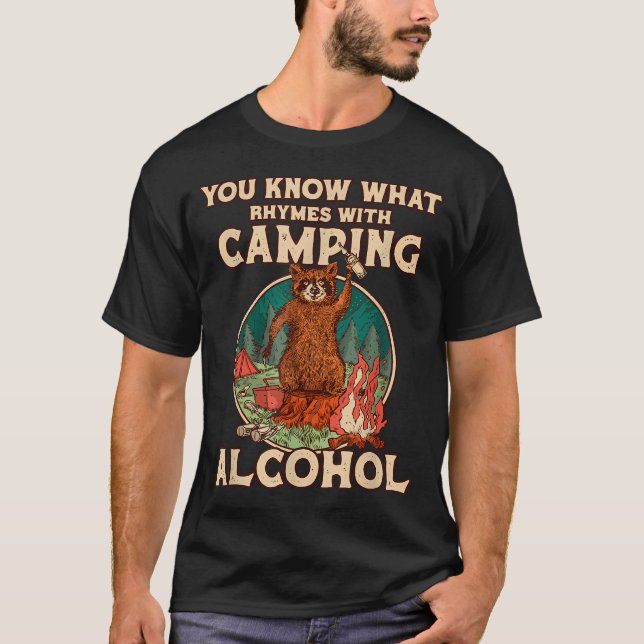 Camiseta Você Sabe O Que Rima Com Álcool De Acampamento Cam (Frente)