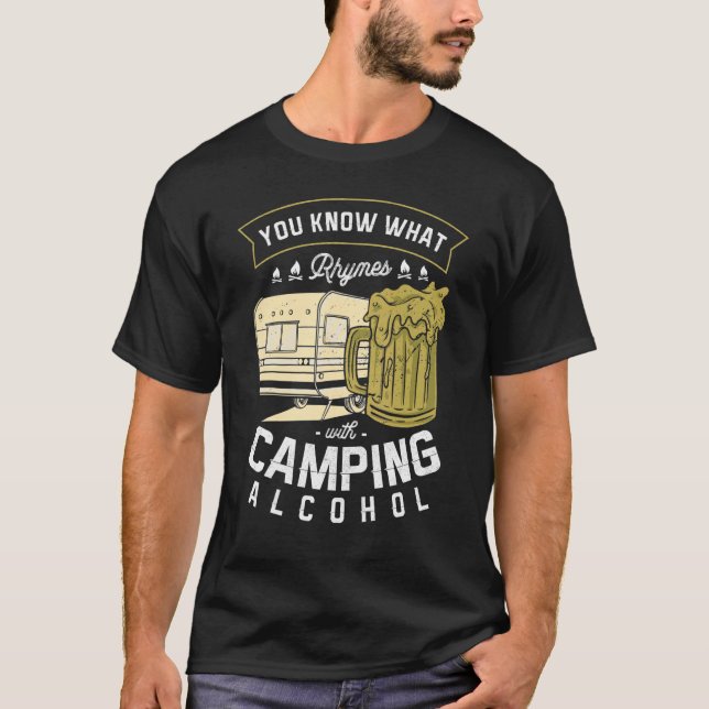 Camiseta Você Sabe O Que Rima Com O Acampamento De Beer Álc (Frente)