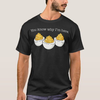 Camiseta Você sabe por que estou aqui Piada de ovo diabo Sa