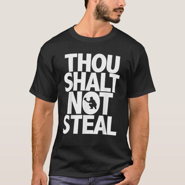 Camiseta Você Shalt Não Rouba Beisebol (Frente)