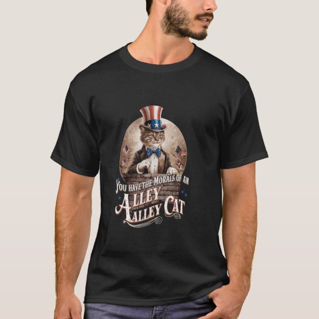 Camiseta Você Tem A Moral De Um Gato De Rua Piada engraçada (Frente)