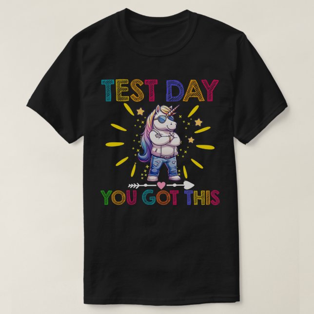 Camiseta Você Tem Este Dia De Teste De Professores Motivati (Frente do Design)
