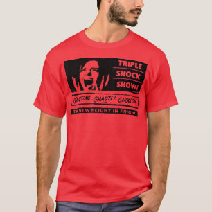 Camiseta Você tem medo do show de choque triplo escuro