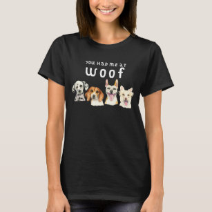Camiseta Você teve-me em cães bonitos da aguarela do Woof  