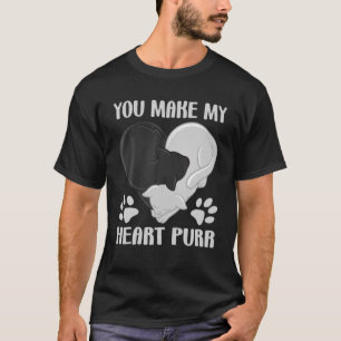 Camiseta Você Torna Meu Coração Purr Meow Gatinho Engra