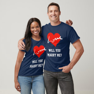 Camiseta Você vai me Casado de branco vermelho e Namorados