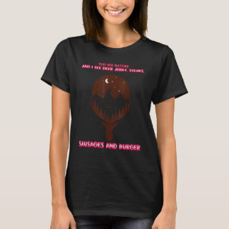 Camiseta Você Vê A Natureza E Eu Vejo Deer Jerky Sassy Sarc