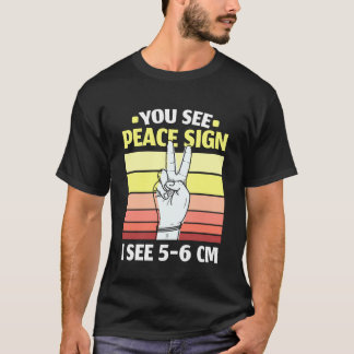 Camiseta Você Vê Sinal de Paz Eu Vejo 5-6 CM Parteira Parto