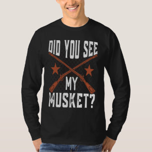 Camiseta Você viu meu mosquete Reconstituição da Guerra Civ