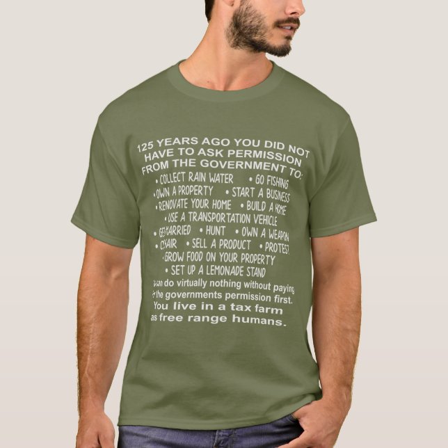 Camiseta Você Vive Em Uma Fazenda Fiscal Como Humanos De In (Frente)