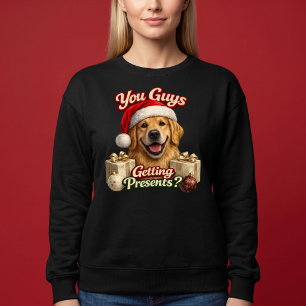 Camiseta Vocês Estão Recebendo Presentes? Cachorro de Natal
