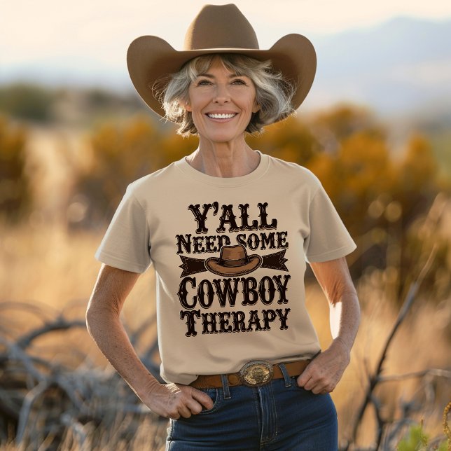 Camiseta Vocês precisam de terapia de cowboy (Criador carregado)