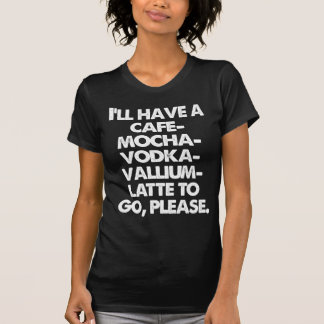 CAMISETA VODCA VALLIUM LATTE DO MOCHA DO CAFÉ A IR POR