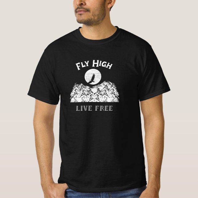 Camiseta Voe alto, viva livre (Frente)