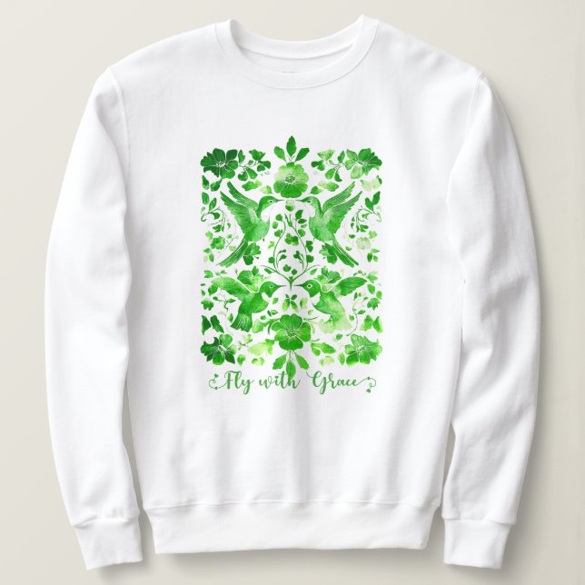 Camiseta Voe com Grace Inspirational MintGreen Bird Lincut (Frente do Design)