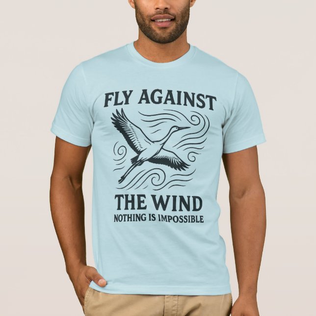 Camiseta Voe contra o Design de vento (Frente)
