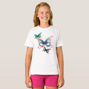 Camiseta Voe Longe Borboleta Colorido Borboletas Crianças B