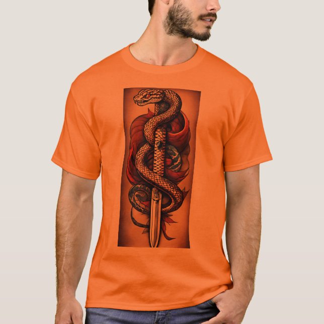 Camiseta "Voga Venomosa: Moda Inspirada em Cobra" (Frente)