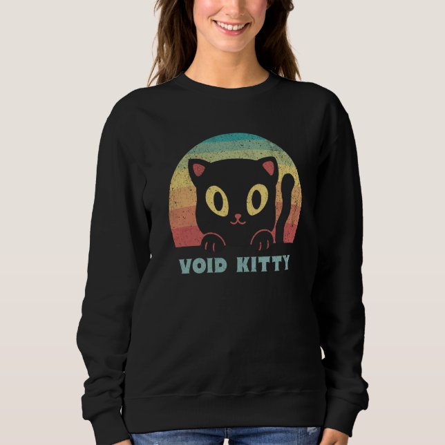 Camiseta Void Kitty Black Cat Familiar Rainbow Sunset Retro (Frente)