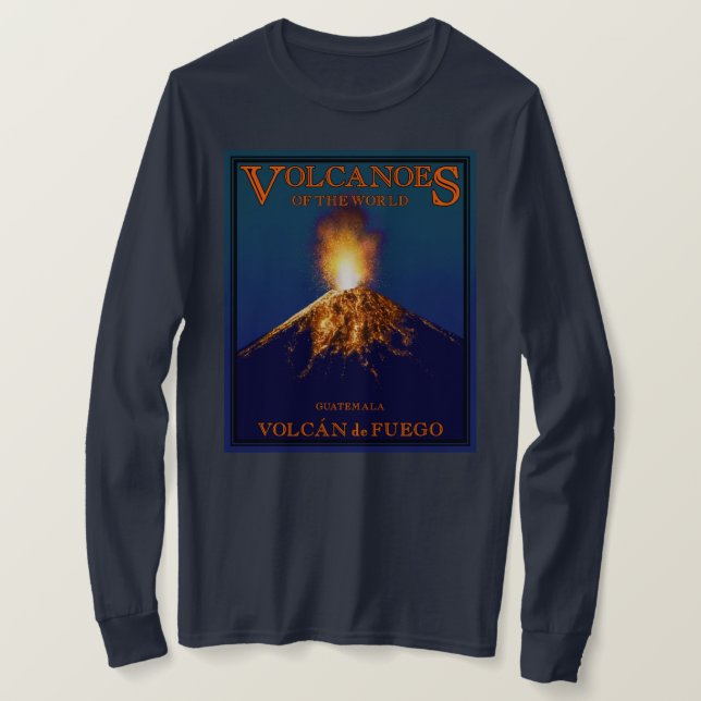 Camiseta Volcán de Fuego Guatemala Long Sleeve (Frente do Design)