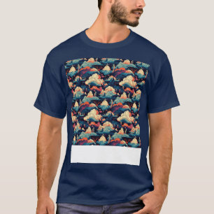 Camiseta Volcano Padrão Sem Costura Incêndio Montanha Lava