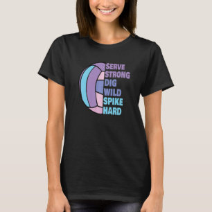 Camiseta Volei Feminino Serve Forte Caveira Estaca Duro