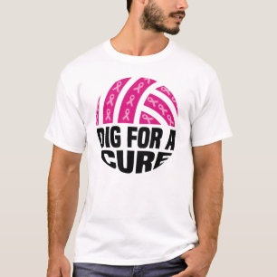 Camiseta Vôlei Para Uma Cura Outubro Conscientização do Cân