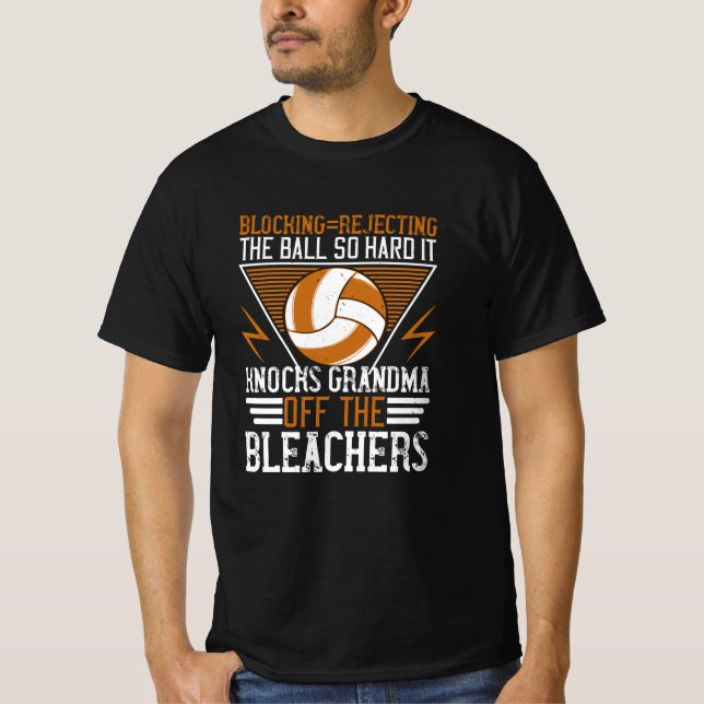 Camiseta Voleibol - Bloquear O Duro Da Bola (Frente)