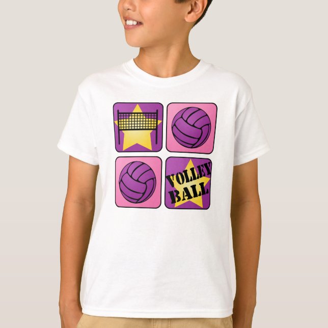 Camiseta Voleibol cor-de-rosa (Frente)