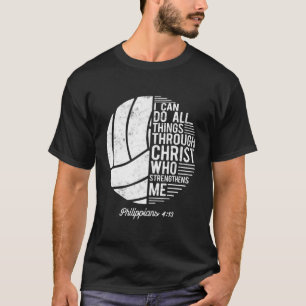 Camiseta Voleibol Cristão Eu Posso Fazer Todas As Coisas Fi