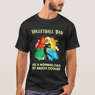 Camiseta Voleibol De Aquarela Tal Como Um Pai Normal Excede
