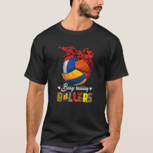 Camiseta Voleibol Mãe Basquete Mãe Ocupada Fazendo Balas