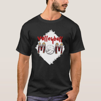 Camiseta Voleibol Mãe Leopardo Bola Engraçada Mãe Dia de as