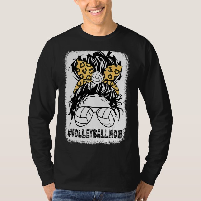 Camiseta Voleibol Mãe Leopardo Má Bola Mamãe Mãe (Frente)