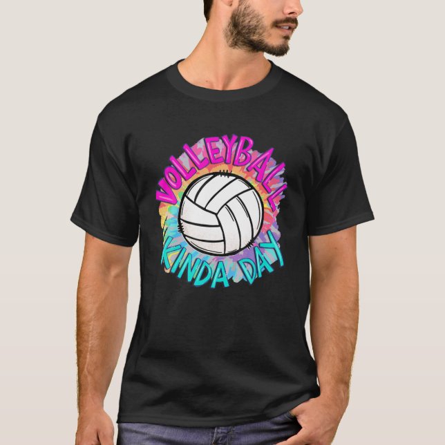 Camiseta Voleibol Meio Dia, Tie Dye, jogo de voleibol (Frente)