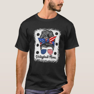 Camiseta Voleibol Nana Messy Bun USA Bandeiras 4º