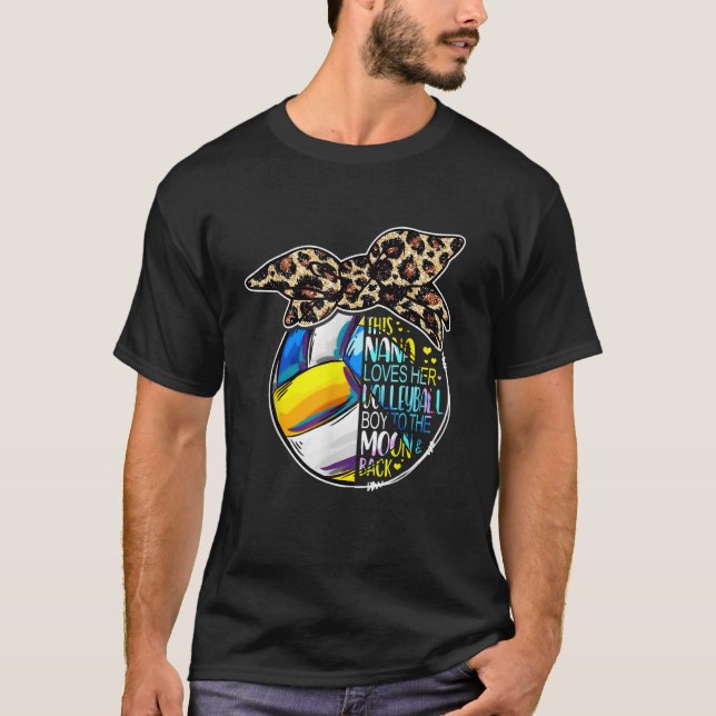 Camiseta Voleibol Nana Vintage Leopard Messy Bun (Frente)