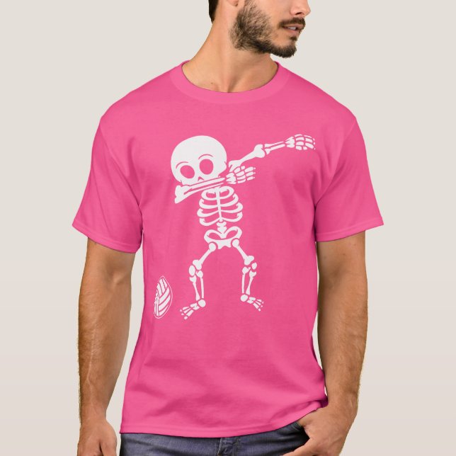 Camiseta Voleibol Para Nadinhas Dabbing Skeleton (Frente)