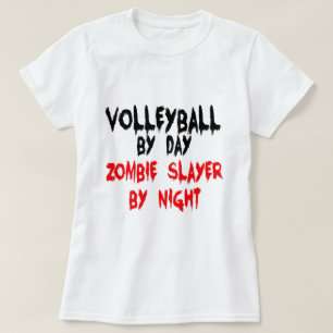 Camiseta Voleibol por Dia Zombie Caça à Noite